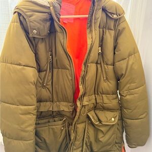 J. Crew Signature Puffer in Bright Orange